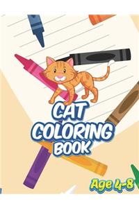 Cat Coloring Book - Age 4 - 8