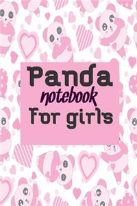Panda notebook for girls