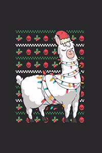 Christmas Llama Santa Hat Notebook