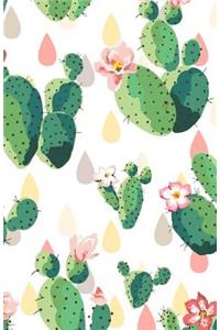 Bullet Journal: Floral Cactus Design, Notebook with 160 Dot Grid Pages