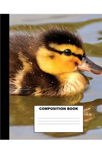 Duck Composition Book: Cute Duck Composition Notebook. 132 Pages Wide Ruled 7.5x9.25