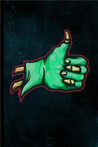 Zombie Thumbs Up Blank Lined Journal