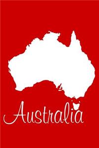 Australia - Red Lined Notebook with Margins