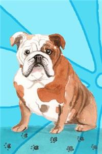 Bullet Journal Notebook for Dog Lovers, English Bulldog Sitting Pretty 1