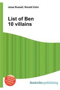 List of Ben 10 Villains