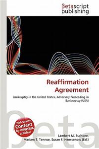Reaffirmation Agreement