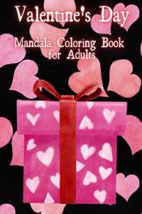 Valentines Day. Mandala Coloring Book for Adults.
