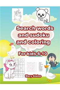 Search words and sudoku and coloring