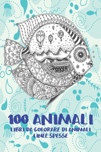 Libri da colorare di animali - Linee spesse - 100 Animali