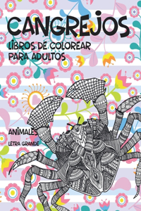 Libros de colorear para adultos - Letra grande - Animales - Cangrejos