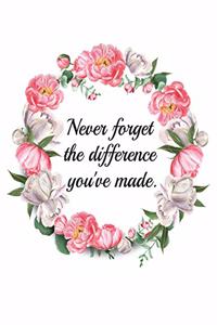 Never Forget The Difference You've Made