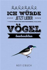 Ich Würde Jetzt Lieber Vögel Beobachten Notizbuch: A5 Notizbuch liniert als Geschenk für Vogelbeobachter - Vogelbeobachtung - Vogelbuch - Gartenvoegel - Kalender - Tagebuch für Erwachsene