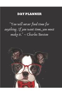 Undated, Blank Hourly Appointment Book For Daily Planning - Day Planner - Boston Terrier Dog Wise Quote