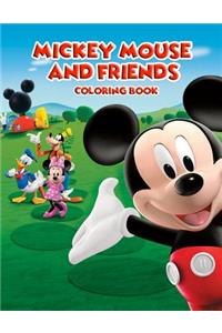 Mickey Mouse and Friends Coloring Book: Coloring Book for Kids and Adults (Children Age 3-12+). Fun, Easy and Relaxing. 50 illustrations