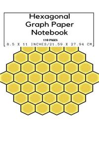 Hexagonal Graph Paper Notebook, 110 pages 8.5 x 11 inches, 21.59 x 27.94 cm