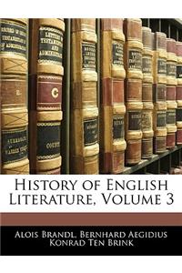 History of English Literature, Volume 3