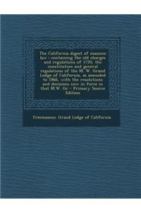 The California Digest of Masonic Law