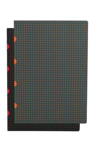 Black on Red / Grey on Orange (set of two) A4 Lined Notebooks