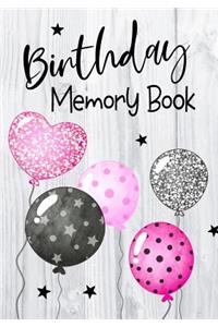 Birthday Memory Book: Keepsake Journal Notebook For Best Wishes, Messages & Doodling V9