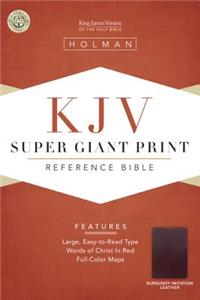 KJV Super Giant Print Reference Bible, Burgundy Simulated Leather