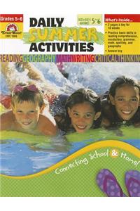 Daily Summer Activities, Moving from 5th to 6th Grade