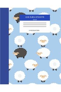 Wide Ruled Sheep Notebook Composition Book