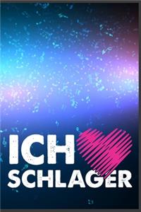 Ich liebe Schlager: Schlager Popmusik Musik Sänger Lied Hit Geschenk (6"x9") liniertes Notizbuch zum Reinschreiben