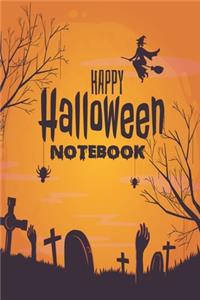 Halloween Notebook Witch Flying