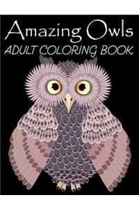 Amazing Owls Adult Coloring Book