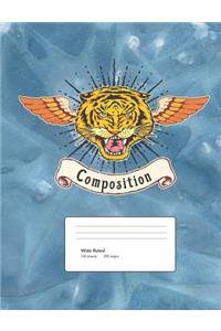 Tiger Composition Book Wide Ruled