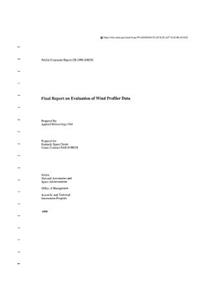 Evaluation of Wind Profiler Data