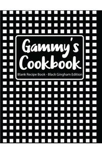 Gammy's Cookbook Blank Recipe Book Black Gingham Edition