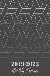 2019-2023 Monthly Planner: Black Art Abstract Cover, 8 X 10 Five Year 2019-2023 Calendar Planner, Monthly Calendar Schedule Organizer (60 Months Calendar Planner) with Holiday