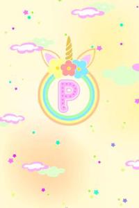 Unicorn Horn Monogram Journal - Letter P