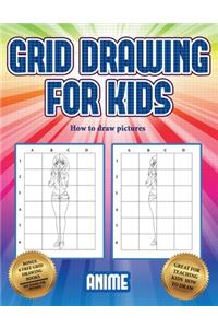 How to draw pictures (Grid drawing for kids - Anime)