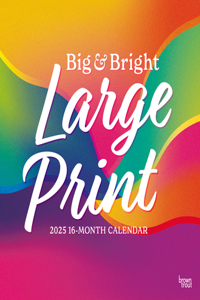Big & Bright Large Print 2025 12 X 24 Inch Monthly Square Wall Calendar Matte Paper Plastic-Free
