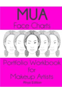 MUA Face Charts Portfolio Workbook for Makeup Artists Rhya Edition