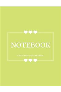 Notebook Extra Large: Yellow Green: Notebook 8.5 X 11: Notebook 400 Pages