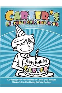 Carter's Birthday Coloring Book Kids Personalized Books