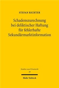 Schadenszurechnung bei deliktischer Haftung fur fehlerhafte Sekundarmarktinformation
