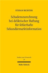 Schadenszurechnung Bei Deliktischer Haftung Fur Fehlerhafte Sekundarmarktinformation