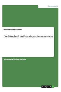 Die Mitschrift im Fremdsprachenunterricht