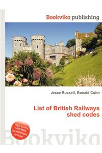 List of British Railways Shed Codes