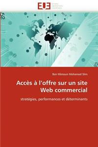 Accès à l offre sur un site web commercial