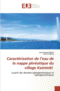 Caractérisation de l'eau de la nappe phréatique du village Kamimbi