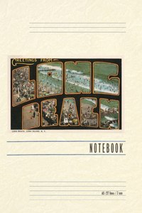 Vintage Lined Notebook Greetings from Long Beach, Long Island, New York