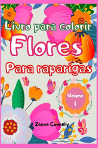 Livro para colorir flores para raparigas