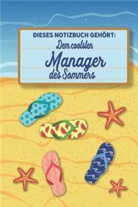 Dieses Notizbuch gehört dem coolsten Manager des Sommers