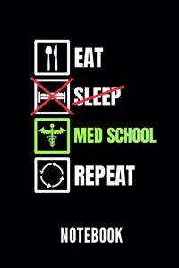 Eat Sleep Med School Repeat Notebook