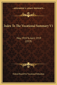 Index To The Vocational Summary V1